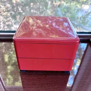 Vintage CMC Japan Red Black Stacking Bento Box 2 Tier